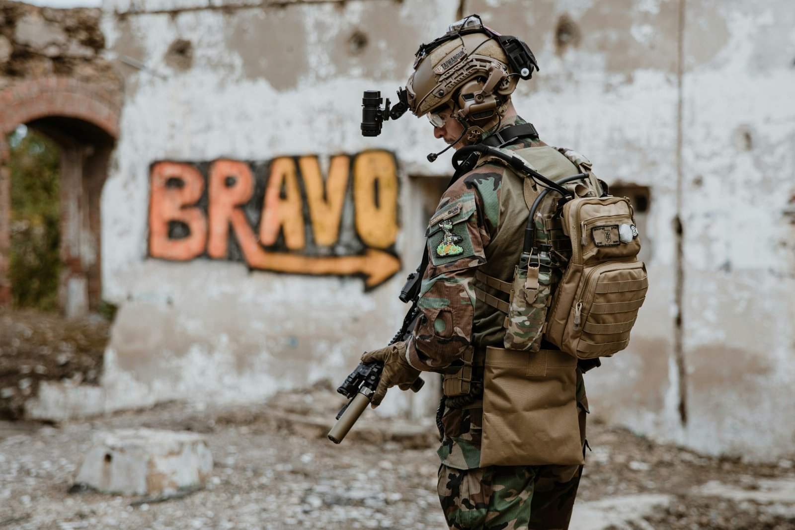 a soldier holding a gun